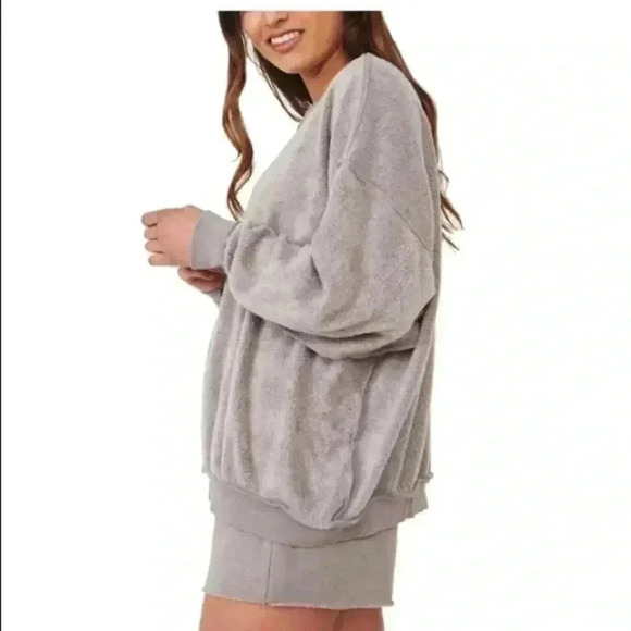 🆕 Free People Movement Storm Grey Kelly Oversize Sweater Top S🆕 - Picture 3 of 16